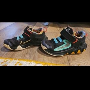 Nike Black and Teal Kids Sneakers